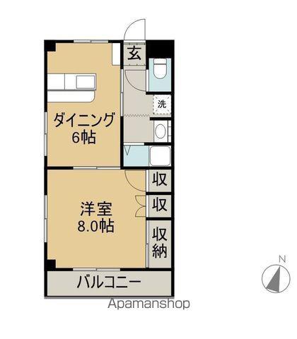 トロイメライ(1DK/4階)の間取り写真