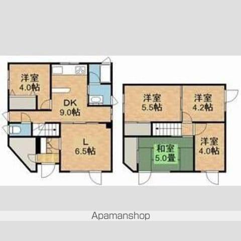 札幌市東豊線 福住駅 バス乗車時間:17分 清田8条2丁目バス停で下車 徒歩1分 2階建 築53年(5LDK)の間取り写真