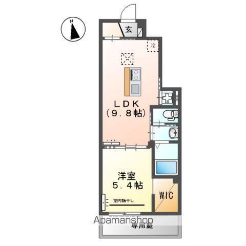 ブリスヒルズ坊金(1LDK/1階)の間取り写真
