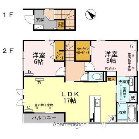 BUENAVISTA(2LDK/2階)の間取り写真
