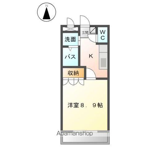 スマイル ワン(1K/1階)の間取り写真