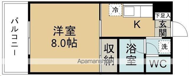 禄山ハイツ(1K/2階)の間取り写真