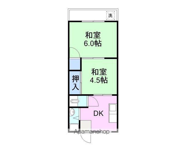 中村ビル(2K/2階)の間取り写真