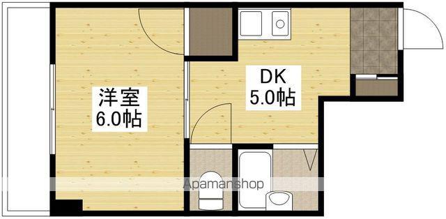 エオス舟入(1DK/3階)の間取り写真