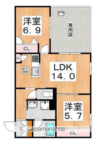 フローレ 桃ケ池(2LDK/1階)の間取り写真