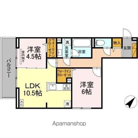 ハイクレスト(2LDK/2階)の間取り写真