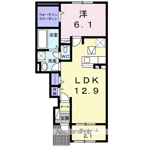 アセンブル Ⅰ(1LDK/1階)の間取り写真