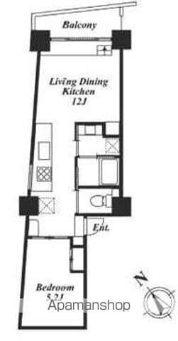 レジディア目黒Ⅲ(1LDK/5階)の間取り写真