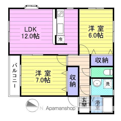 パストラル岡田(2LDK/2階)の間取り写真