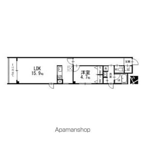 覚王山アパートメント(1LDK/3階)の間取り写真