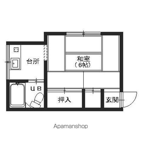 ホワイトセラン(1K/2階)の間取り写真