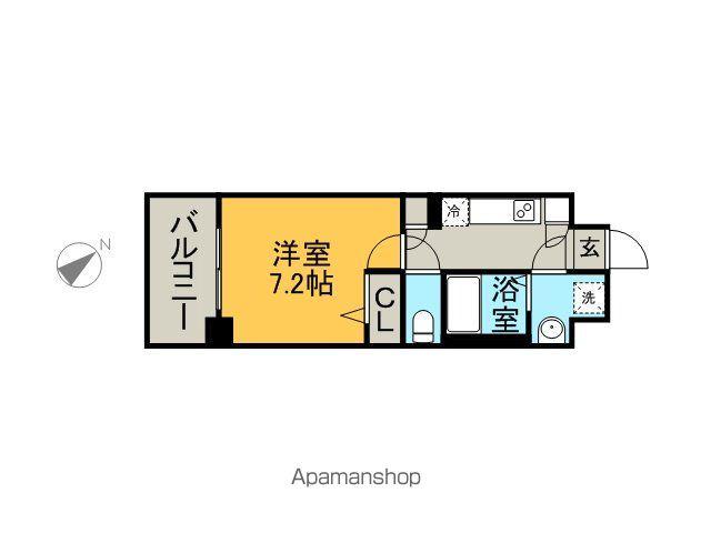 エステムプラザ天神イーストプレミアムタワー(1K/8階)の間取り写真