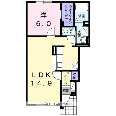 バーミィヴィラK(1LDK/1階)の間取り写真