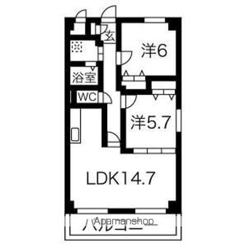 フレンドハイツ城ヶ根(2LDK/1階)の間取り写真