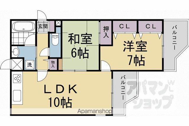 GRAN PINO 伏見桃山(2LDK/1階)の間取り写真