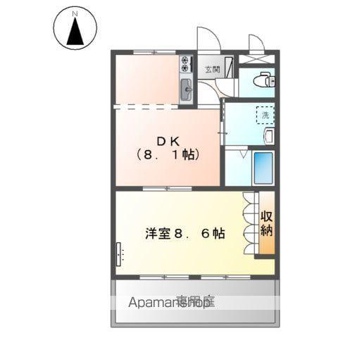 サニースポット(1DK/1階)の間取り写真