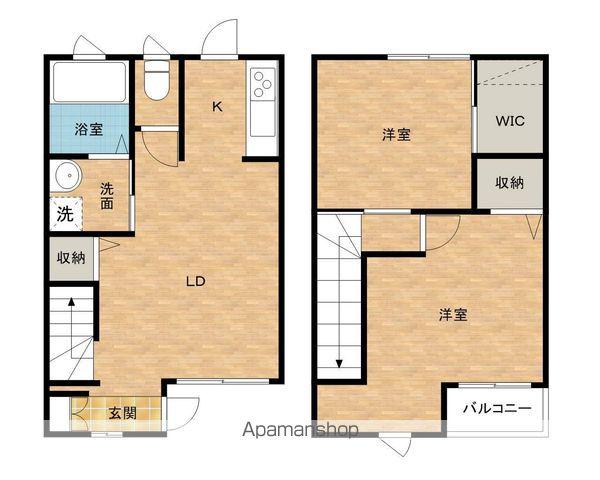 ふぁみりありんくうA棟(2LDK/1階)の間取り写真