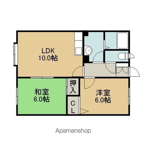 コーポ勇舞(2LDK/2階)の間取り写真