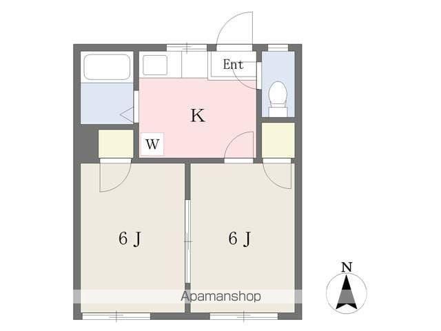 ラ・セイザン(2K/2階)の間取り写真