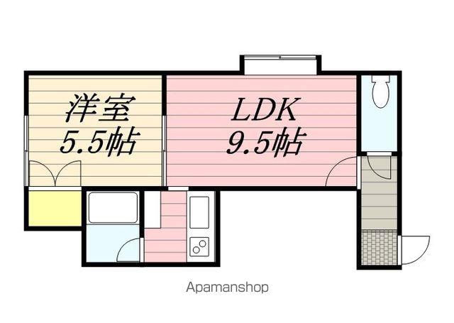 ウッドストック北郷(1LDK/3階)の間取り写真