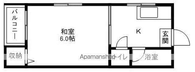 弥永コーポ(1K/2階)の間取り写真