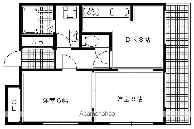 大塚マンション(2DK/1階)の間取り写真