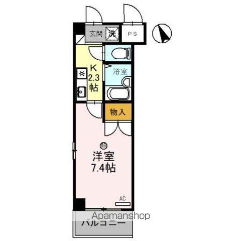 レイクヴュー堅田(1K/3階)の間取り写真