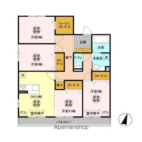 ルミウス B(4DK/3階)の間取り写真