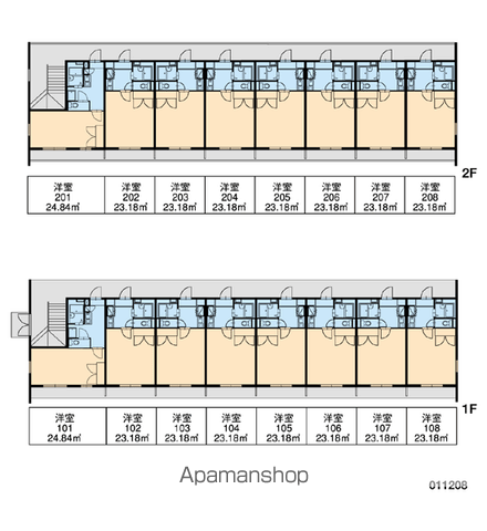 レオパレスリバーシティー(1K/1階)の間取り写真