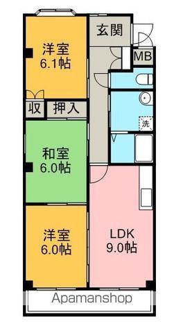 ヴィブレ司(3LDK/2階)の間取り写真