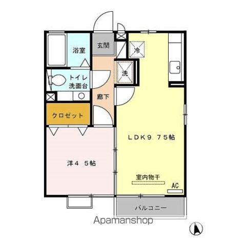 エランビタールNAKANISHI Ⅲ棟(1LDK/2階)の間取り写真