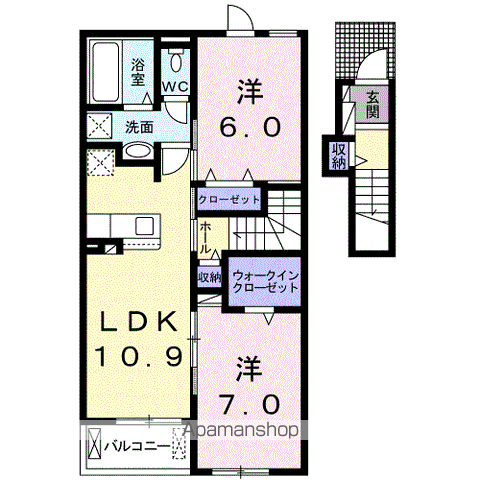 BANZO Ⅱ(2LDK/2階)の間取り写真