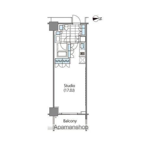 コンフォリア新宿イーストサイドタワー(ワンルーム/7階)の間取り写真
