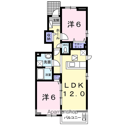 サンライズ トキワ(2LDK/1階)の間取り写真