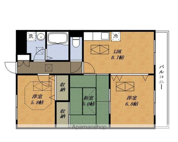 エスポワールルネス(3DK/1階)の間取り写真