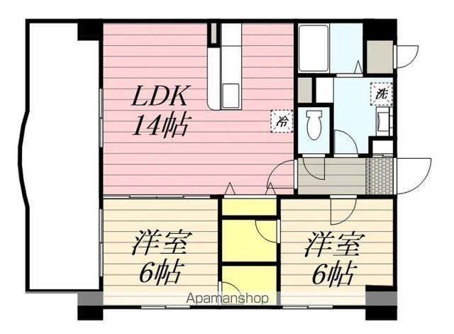 GOODHILL松島(2LDK/7階)の間取り写真