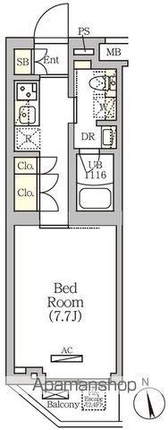 ARKMARK南品川(1K/4階)の間取り写真