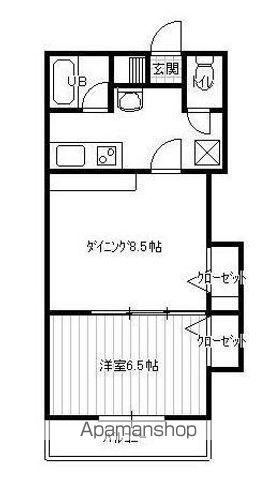 フィリー21C棟(1DK/2階)の間取り写真