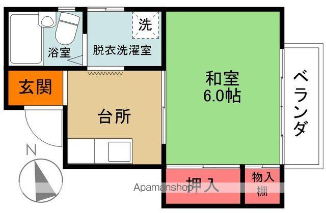 ソレイユ吹谷(1K/2階)の間取り写真