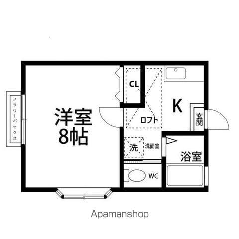 アルム蒲町(1K/2階)の間取り写真