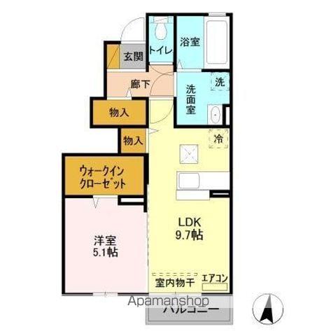 セジュール輝(1LDK/1階)の間取り写真