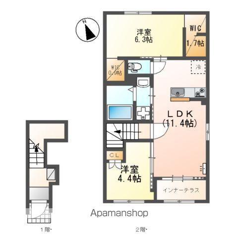 南方3丁目アパート(2LDK/2階)の間取り写真