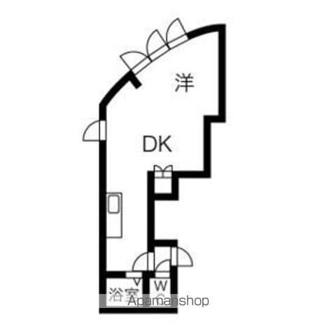 キラメック知事公館Ⅰ・Ⅱ(1LDK/2階)の間取り写真