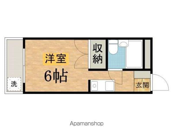サンアベニュー椚田C(1K/2階)の間取り写真