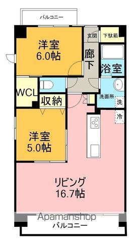 MOTTI 3(2LDK/4階)の間取り写真