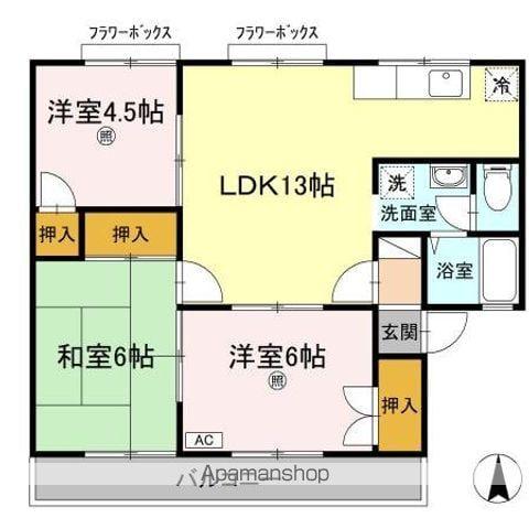 セジュールMGⅡ(3LDK/1階)の間取り写真