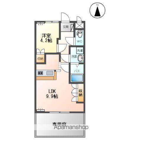 スプリング・ビック・ユー(1LDK/1階)の間取り写真