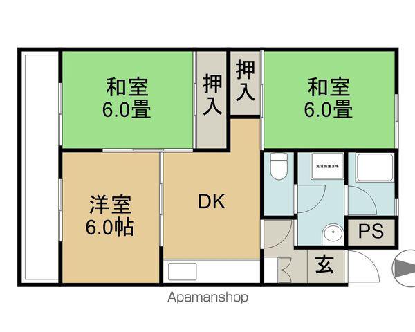 箱清水ハイツ(3DK/3階)の間取り写真