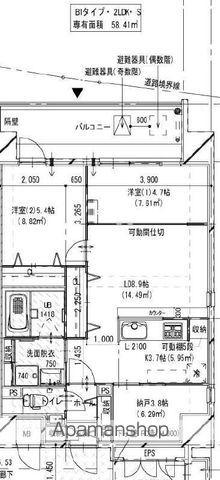 MODERN PALAZZO住吉(2SLDK/11階)の間取り写真