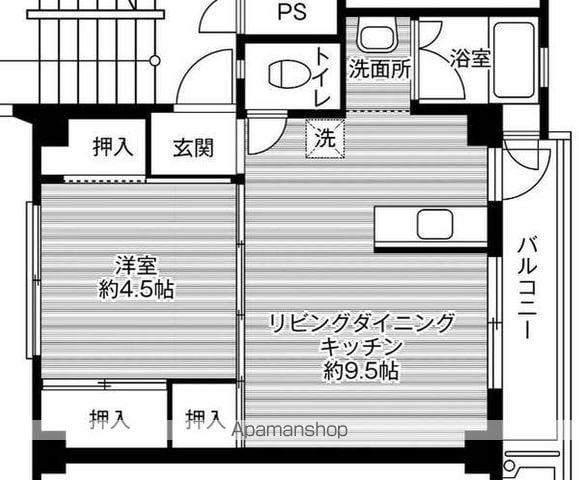 ビレッジハウス田布施1号棟(1LDK/5階)の間取り写真